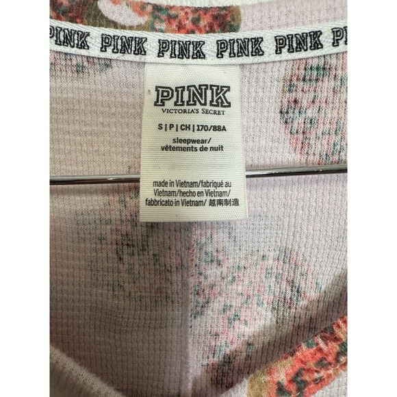 💕Victoria's Secret PINK Donut Onesie One-Piece Thermal PJ Pajamas S💕 - Picture 5 of 7